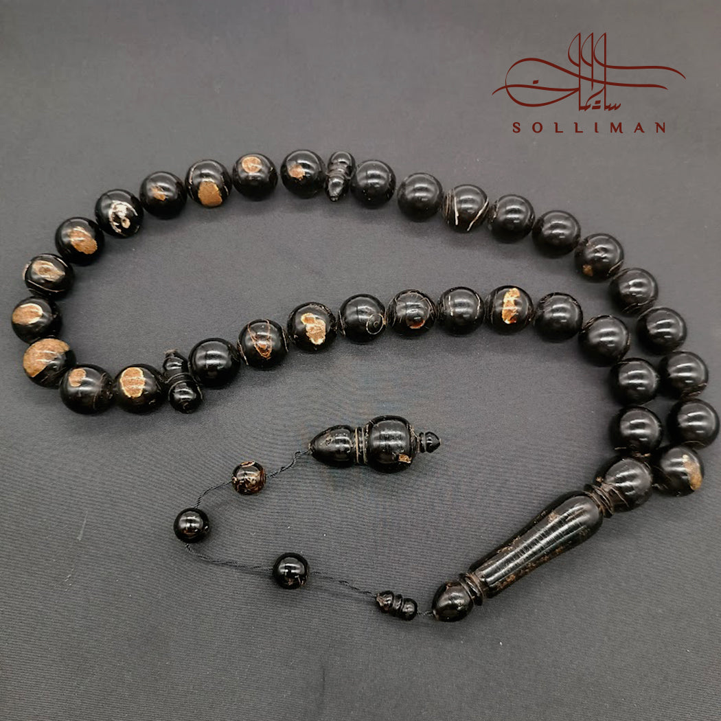 X-Large Black Coral Rosary 18mm – 33 Beads